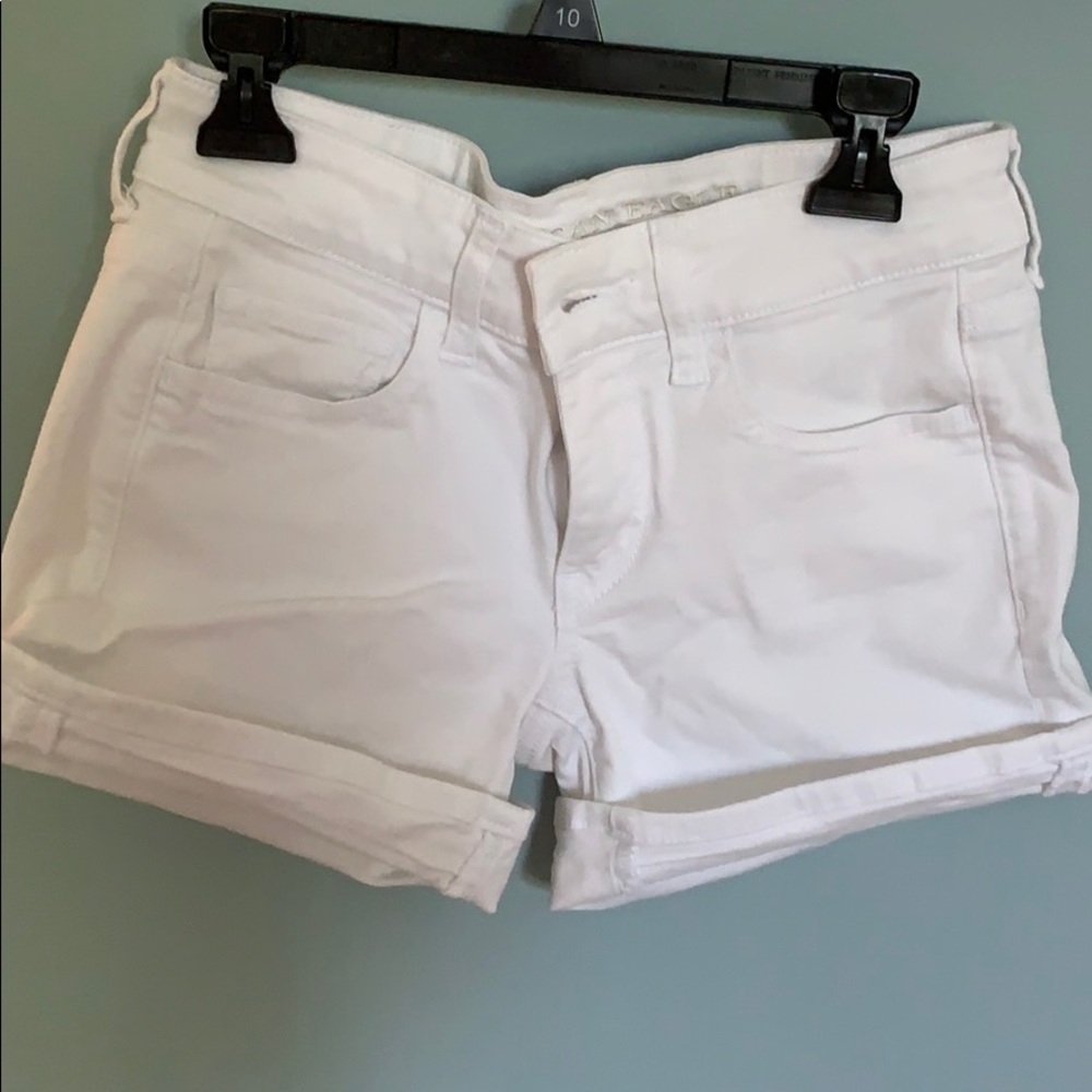 White denim shorts